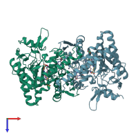 PDB entry 2g6l coloured by chain, top view.
