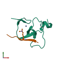 PDB entry 2g6q coloured by chain, front view.