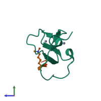 PDB entry 2g6q coloured by chain, side view.