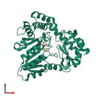 PDB entry 2g6w coloured by chain, front view.