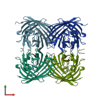 PDB entry 2g6y coloured by chain, front view.