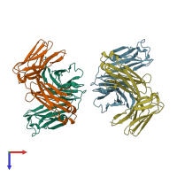 PDB entry 2g75 coloured by chain, top view.