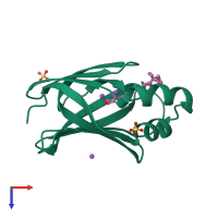 PDB entry 2g79 coloured by chain, top view.