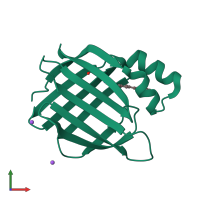 PDB entry 2g7b coloured by chain, front view.