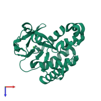 PDB entry 2g7e coloured by chain, top view.