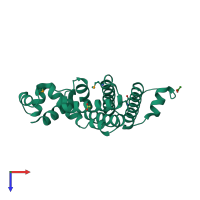 PDB entry 2g7g coloured by chain, top view.