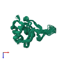 PDB entry 2g7j coloured by chain, ensemble of 20 models, top view.