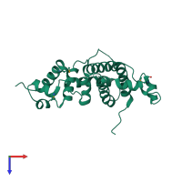 PDB entry 2g7l coloured by chain, top view.