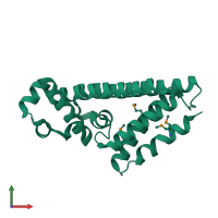 PDB entry 2g7s coloured by chain, front view.