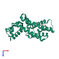 PDB entry 2g7s coloured by chain, top view.