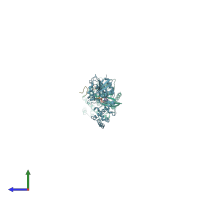 PDB entry 2g83 coloured by chain, side view.