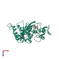 PDB entry 2g88 coloured by chain, top view.