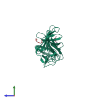 PDB entry 2g8c coloured by chain, side view.