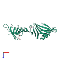 PDB entry 2g8c coloured by chain, top view.