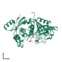 PDB entry 2g8e coloured by chain, front view.