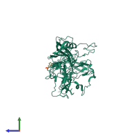 PDB entry 2g8g coloured by chain, side view.