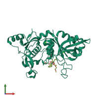 PDB entry 2g8j coloured by chain, front view.