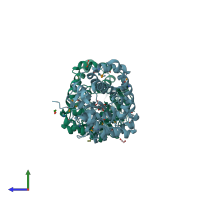 PDB entry 2g8l coloured by chain, side view.