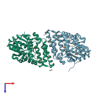 PDB entry 2g8l coloured by chain, top view.