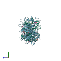PDB entry 2g8s coloured by chain, side view.