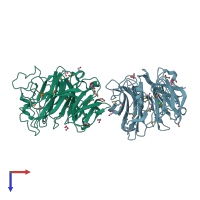 PDB entry 2g8s coloured by chain, top view.