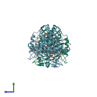 PDB entry 2g8y coloured by chain, side view.