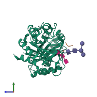 PDB entry 2g8z coloured by chain, side view.