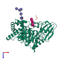 PDB entry 2g8z coloured by chain, top view.