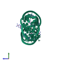PDB entry 2g9c coloured by chain, side view.