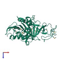 PDB entry 2g9d coloured by chain, top view.