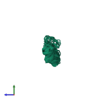 PDB entry 2g9l coloured by chain, ensemble of 15 models, side view.