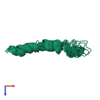 PDB entry 2g9l coloured by chain, ensemble of 15 models, top view.