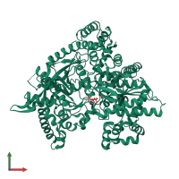 PDB entry 2g9q coloured by chain, front view.