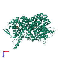 PDB entry 2g9q coloured by chain, top view.