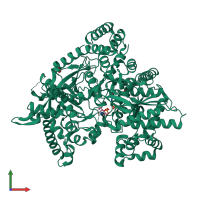 PDB entry 2g9v coloured by chain, front view.