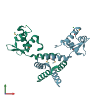 PDB entry 2g9w coloured by chain, front view.