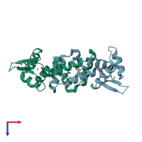 PDB entry 2g9w coloured by chain, top view.