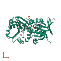Monomeric assembly 2 of PDB entry 2gb0 coloured by chemically distinct molecules, front view.