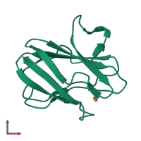 PDB entry 2gba coloured by chain, front view.