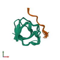 PDB entry 2gbq coloured by chain, ensemble of 15 models, front view.