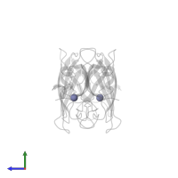 ZINC ION in PDB entry 2gbt, assembly 1, side view.