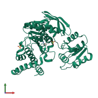 PDB entry 2gc5 coloured by chain, front view.