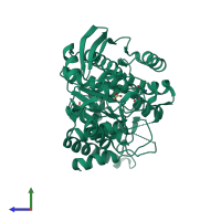 PDB entry 2gc5 coloured by chain, side view.