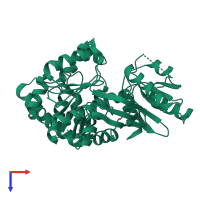 PDB entry 2gcb coloured by chain, top view.