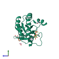 PDB entry 2gcn coloured by chain, side view.