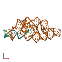 PDB entry 2gcv coloured by chain, front view.