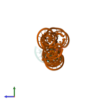 PDB entry 2gcv coloured by chain, side view.
