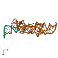 PDB entry 2gcv coloured by chain, top view.