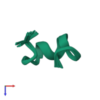 PDB entry 2gcz coloured by chain, ensemble of 20 models, top view.