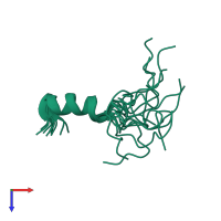 PDB entry 2gd3 coloured by chain, ensemble of 14 models, top view.